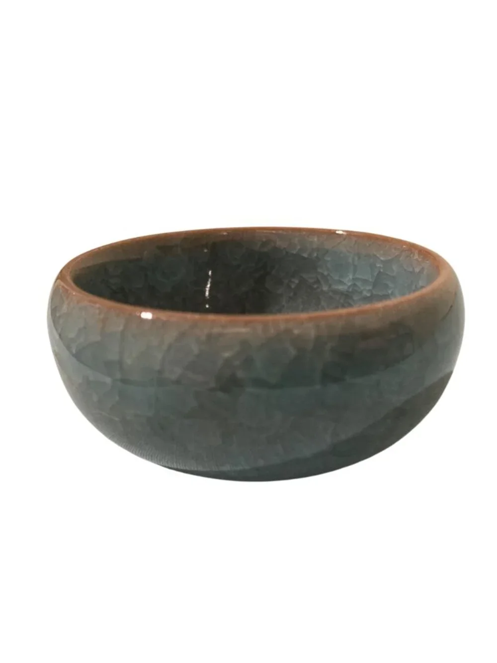 Miniature Crystalline Crackle Glaze Planter For Succulents Or Other Small Plants